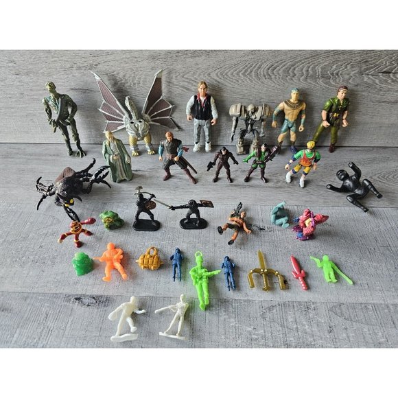 Vintage Rare Lot 1990s Action Figures Johnny Quest MIB Zombie Godzilla Zbots +